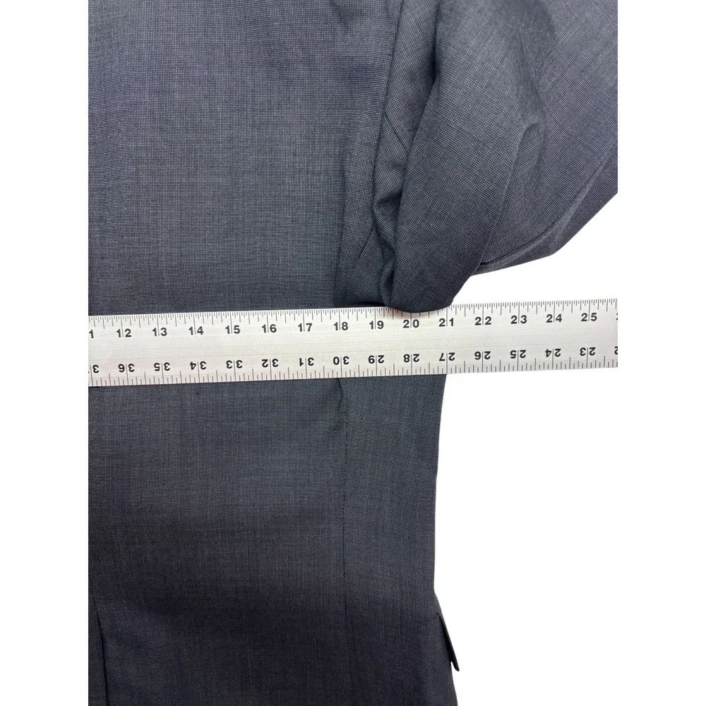 vtg 90s Ralph Lauren Chaps 40R 32x30 Charcoal 2pc Pant Suit Wool Cuffed Pleated